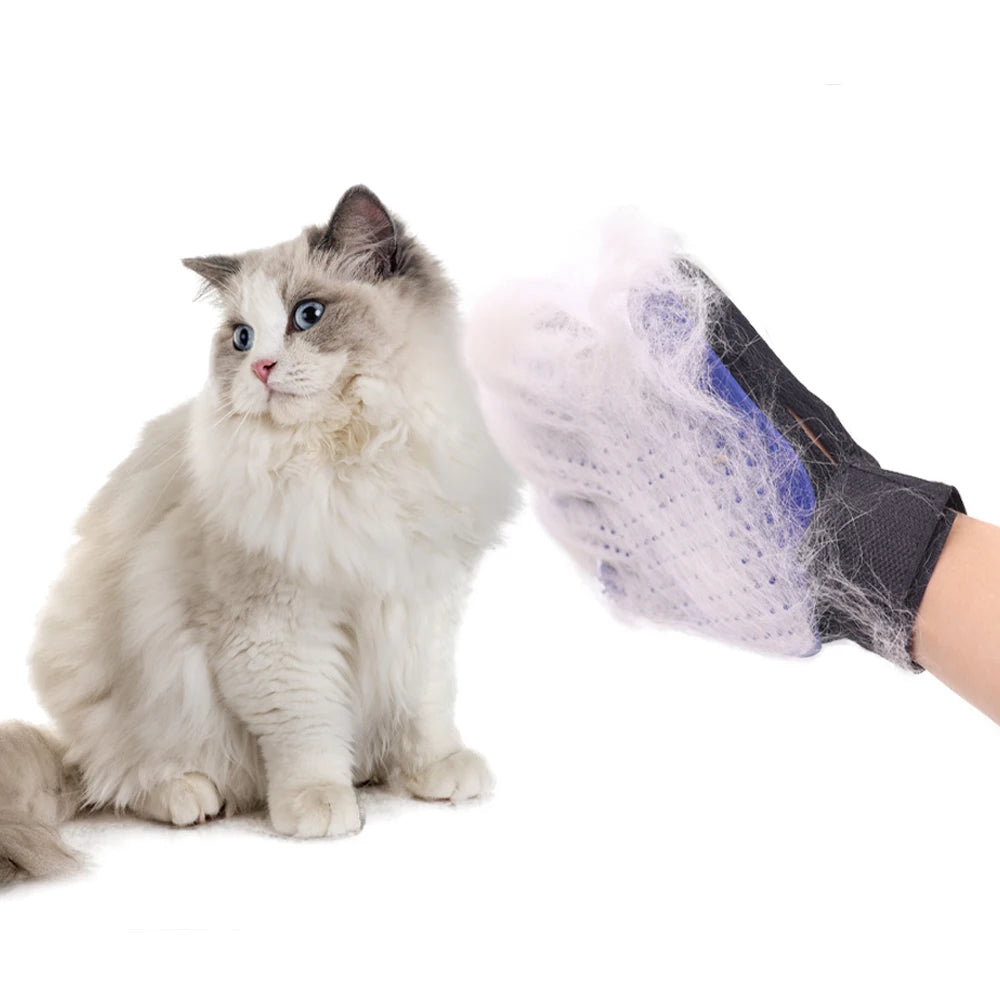 Pet Grooming Glove – Cat & Dog Deshedding Brush for Hair Removal, Bathing & Massage
