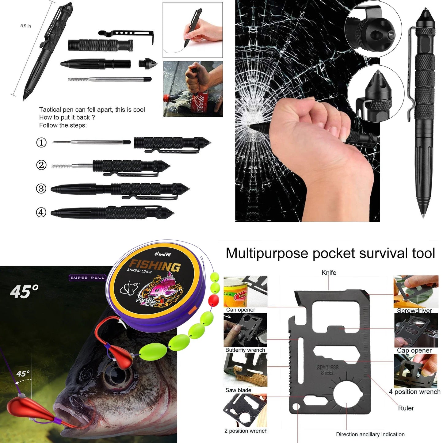 24-in-1 Tactical Survival & First Aid Kit – MOLLE Emergency Pouch for Car, Camping and Hiking