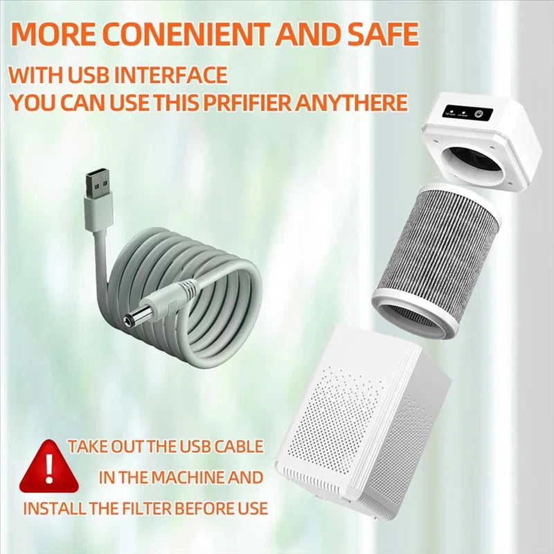 HOMEFISH USB Portable Air Purifier with Aromatherapy