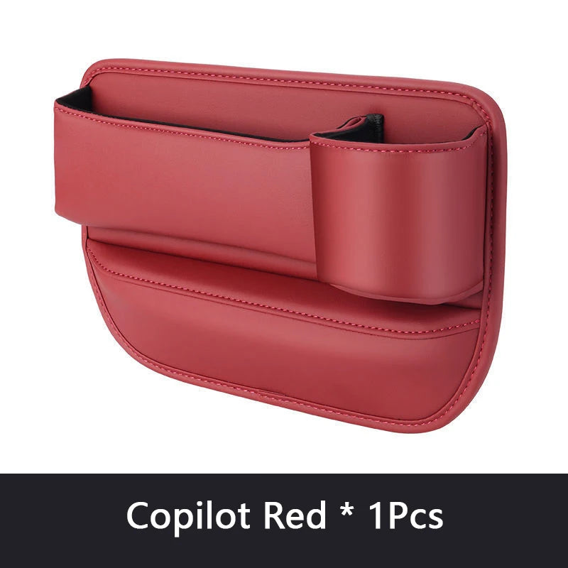 PU Leather Car Seat Gap Organizer With Phone, Cup And Key Storage – 1/2 Pieces