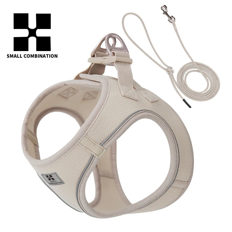 Reflective Dog Harness & Leash Set – Adjustable Step-In Vest for Small & Medium Dogs