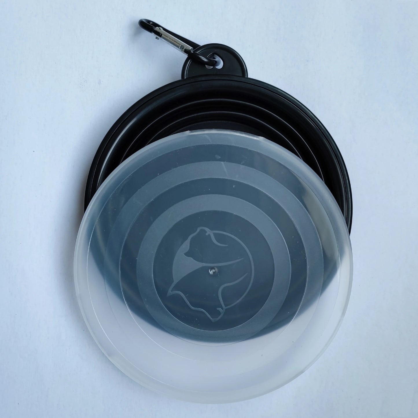 Foldable Silicone Dog Travel Bowl – Portable Collapsible Pet Food & Water Basin with Hook (12oz)