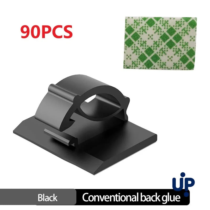 30-Piece Cable Organizer Clip Set – Plastic Cord Holders for Desks and Workstations