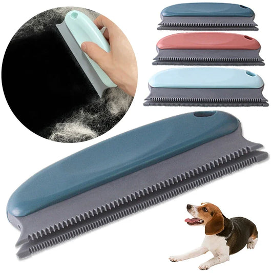 Portable Lint & Pet Hair Remover Brush – Dual Serrated Fabric Cleaner for Sofa, Carpet & Clothing