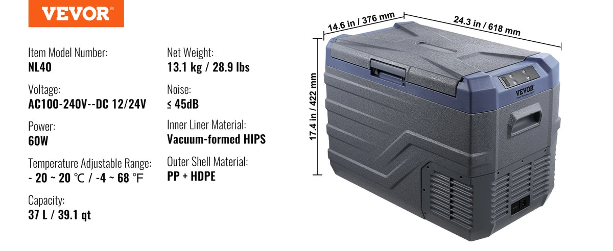 Portable Car Refrigerator Freezer – 8L–75L Single & Dual-Zone Compressor Cooler With Bluetooth