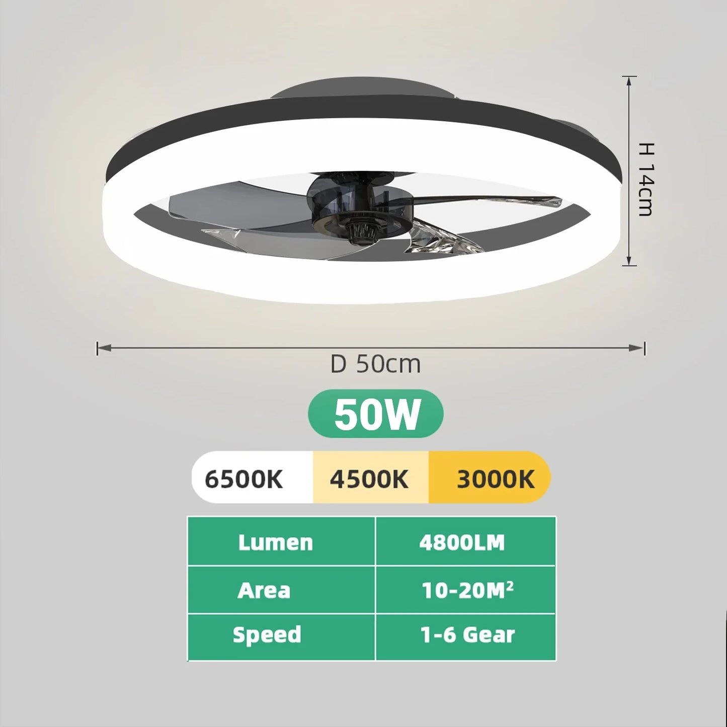 Modern Reversible Ceiling Fan With Dimmable LED Light & Remote Control