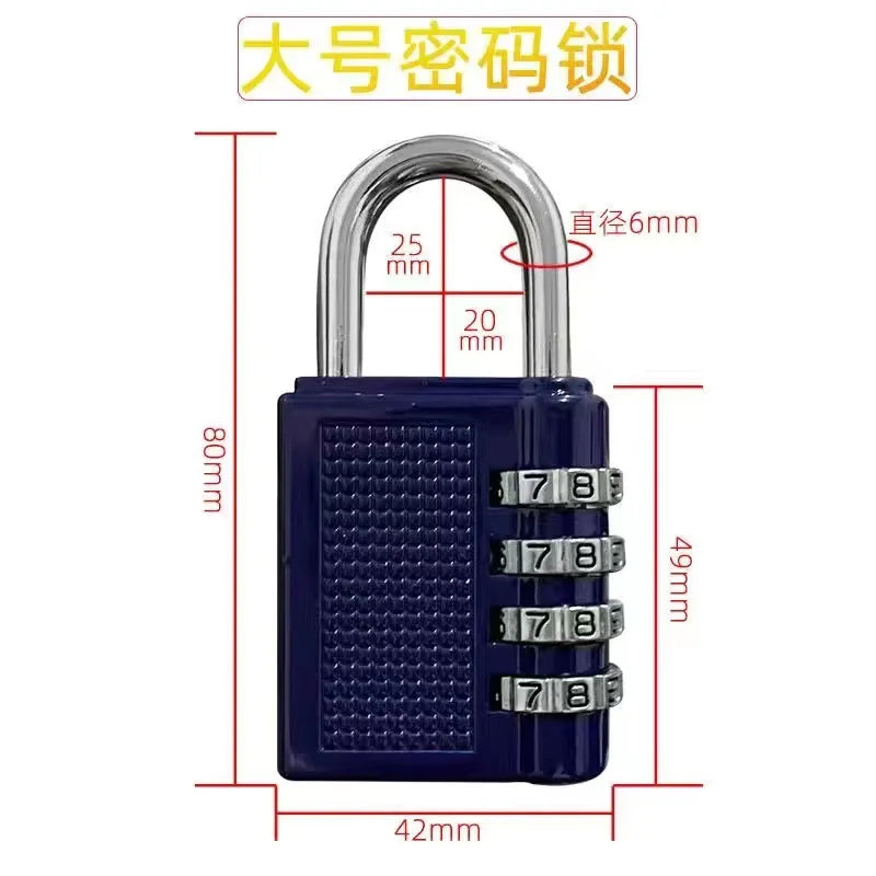 4-Digit Zinc Alloy Combination Padlock – Resettable Black Lock for Gym Lockers and Luggage