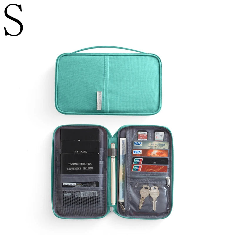 Family Passport Wallet & Travel Document Organizer – Multi-Pocket Card and Ticket Case
