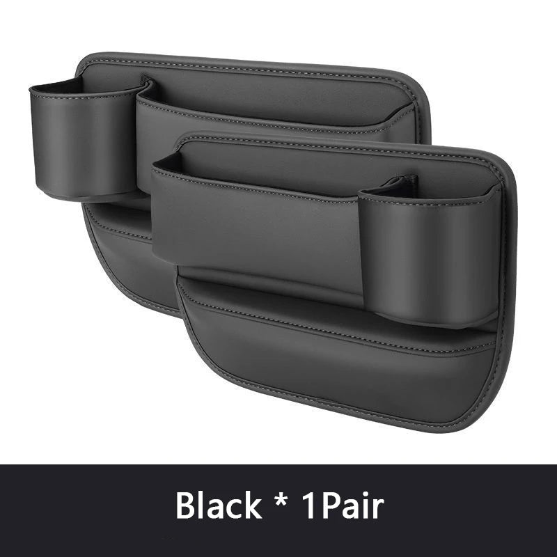 PU Leather Car Seat Gap Organizer With Phone, Cup And Key Storage – 1/2 Pieces