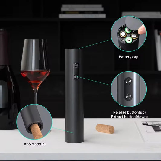 Electric Wine Opener Gift Set – Automatic Red Wine Bottle Opener with Stopper & Pourer