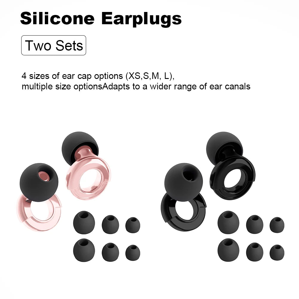 Reusable Silicone Noise-Reducing Earplugs – 4 Sizes for Sleep, Swimming and Travel