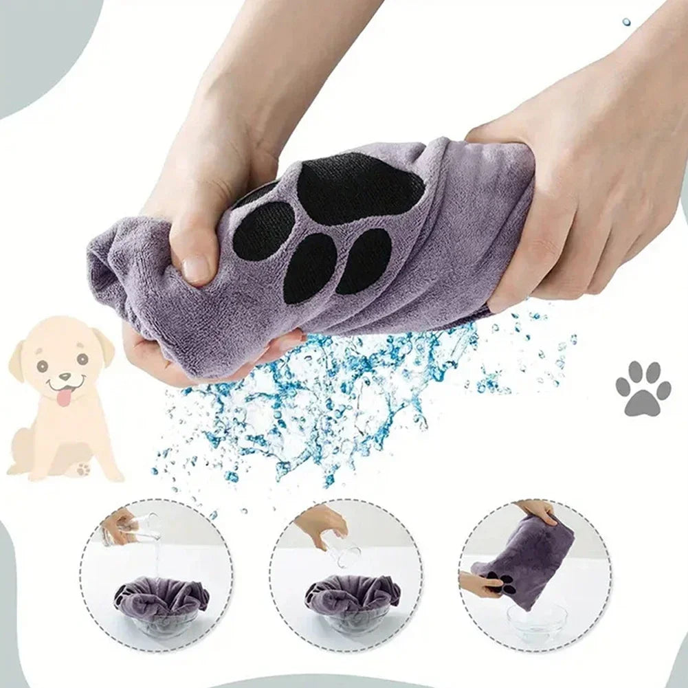 Quick-Dry Microfiber Pet Towel – Super Absorbent Dog & Cat Bath Towel (Soft, Thickened & Non-Shedding)