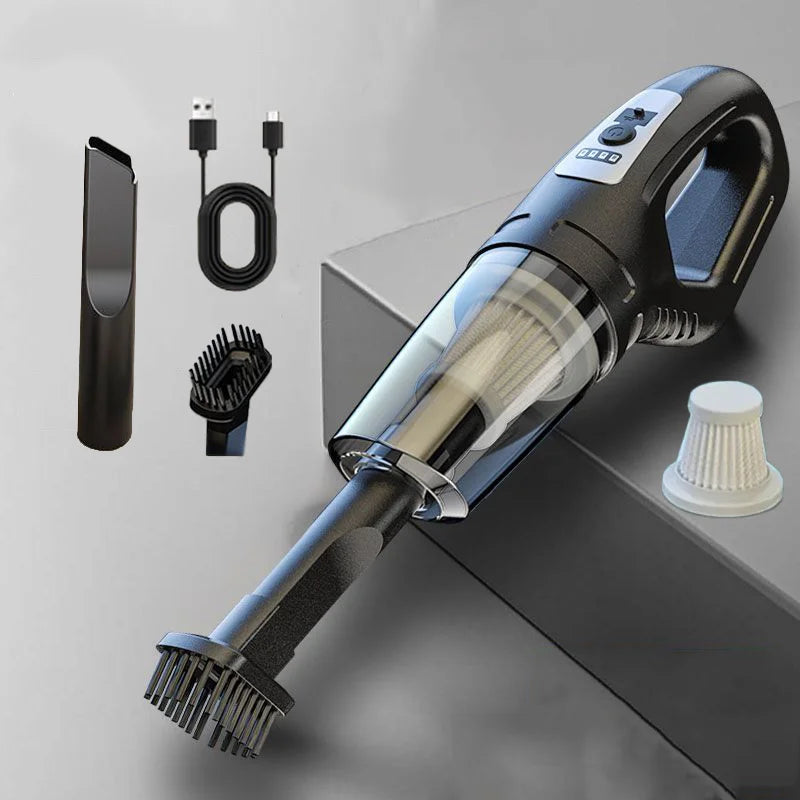 120W Cordless Handheld Car Vacuum – USB Rechargeable Cleaner With Washable Filter