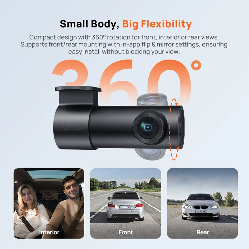 70mai M310 Plus 2K Dash Cam – Wi-Fi, Voice Control, Night Vision & Optional 24H Parking Guard