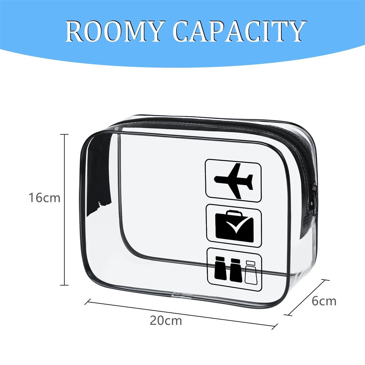 Clear TSA Approved Toiletry Bag – Quart Size Waterproof PVC Travel Carry-On Cosmetic Organizer