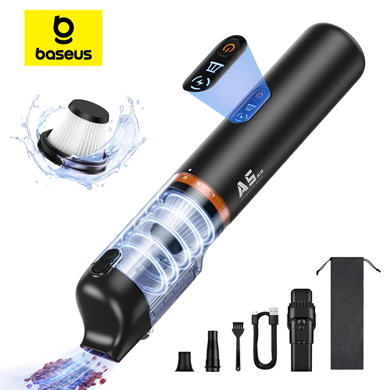 Baseus A5 Air Cordless Car Vacuum – 12kPa Suction & Vacuum Compression
