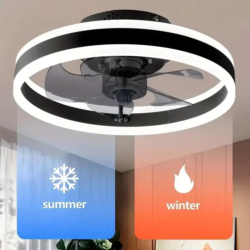 Modern Reversible Ceiling Fan With Dimmable LED Light & Remote Control