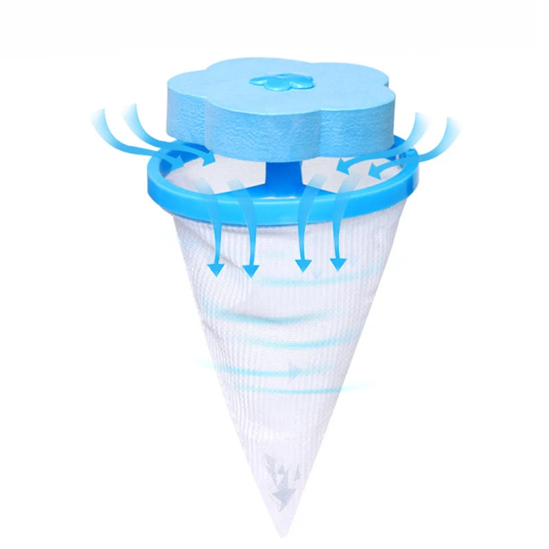 Plum Blossom Laundry Hair Catcher Ball – Floating Mesh Pet Fur & Lint Remover for Washing Machine