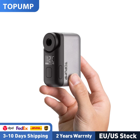TOPUMP TB2 Pro Mini Electric Bike Pump – 120 PSI Cordless Tire Inflator With Digital Display