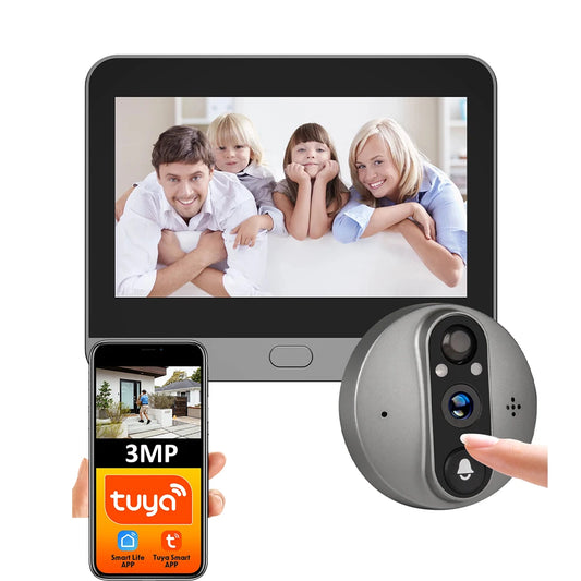 3MP Smart WiFi Peephole Door Camera – Tuya Smart Life