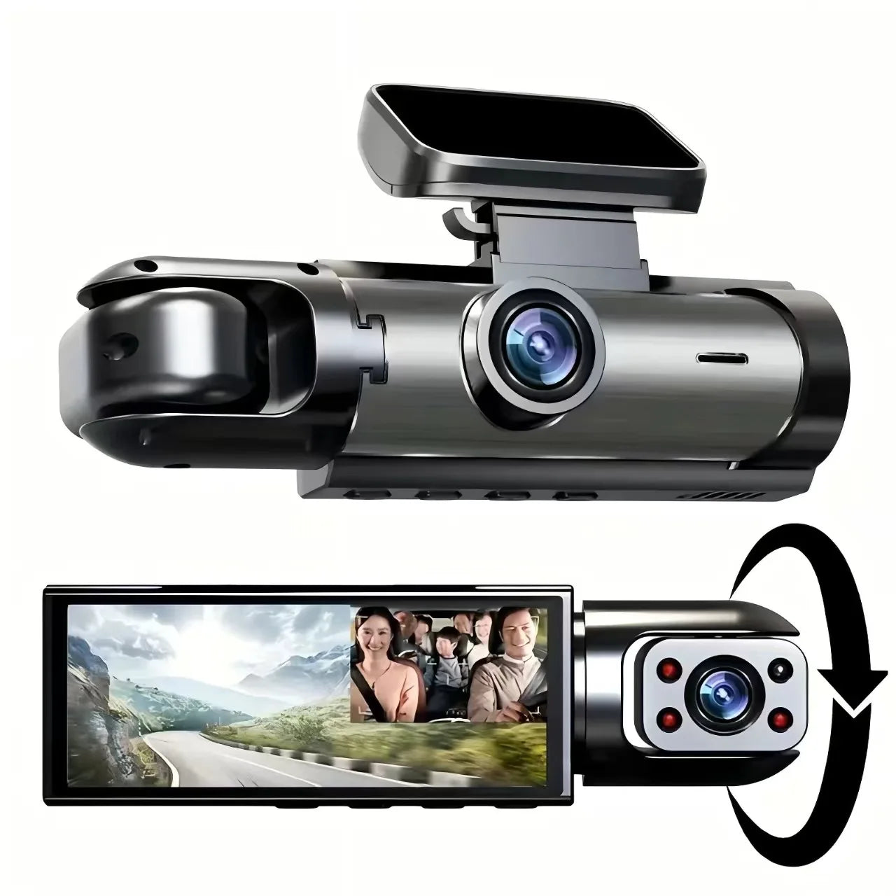 Focabo Dual Dash Cam 1080p – Front & Rear Car Camera With Night Vision and Loop Recording