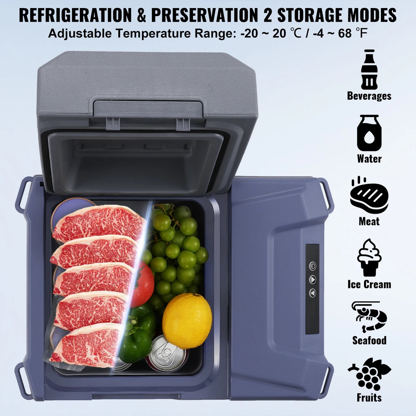 Portable Car Refrigerator Freezer – 8L–75L Single & Dual-Zone Compressor Cooler With Bluetooth