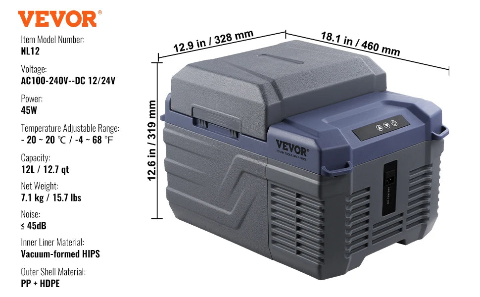 Portable Car Refrigerator Freezer – 8L–75L Single & Dual-Zone Compressor Cooler With Bluetooth