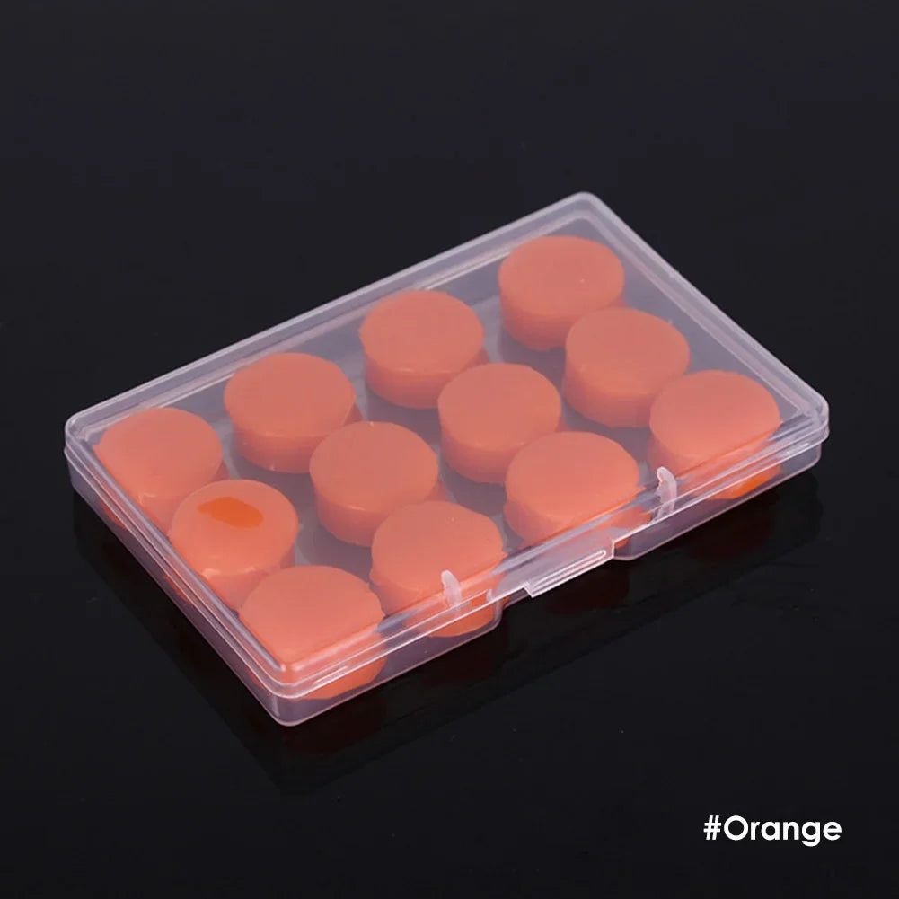 12-Piece Reusable Silicone Earplugs – Noise-Reducing Set for Sleep, Study and Swimming