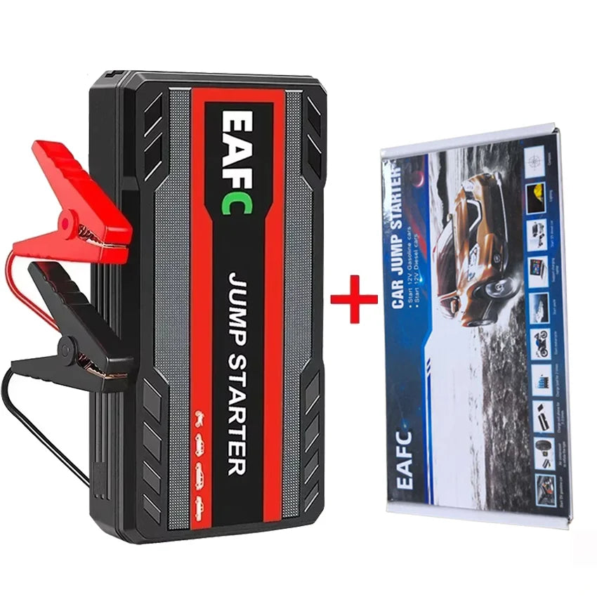 EAFC 12V Portable Car Jump Starter – 600A–2000A Battery Booster With Power Bank & LED Light