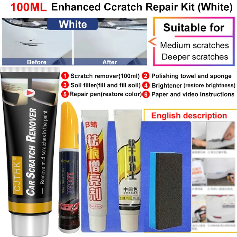 CJTHK Car Scratch & Swirl Remover Paste – 20ml, 60ml & 100ml Paint Polishing Compound