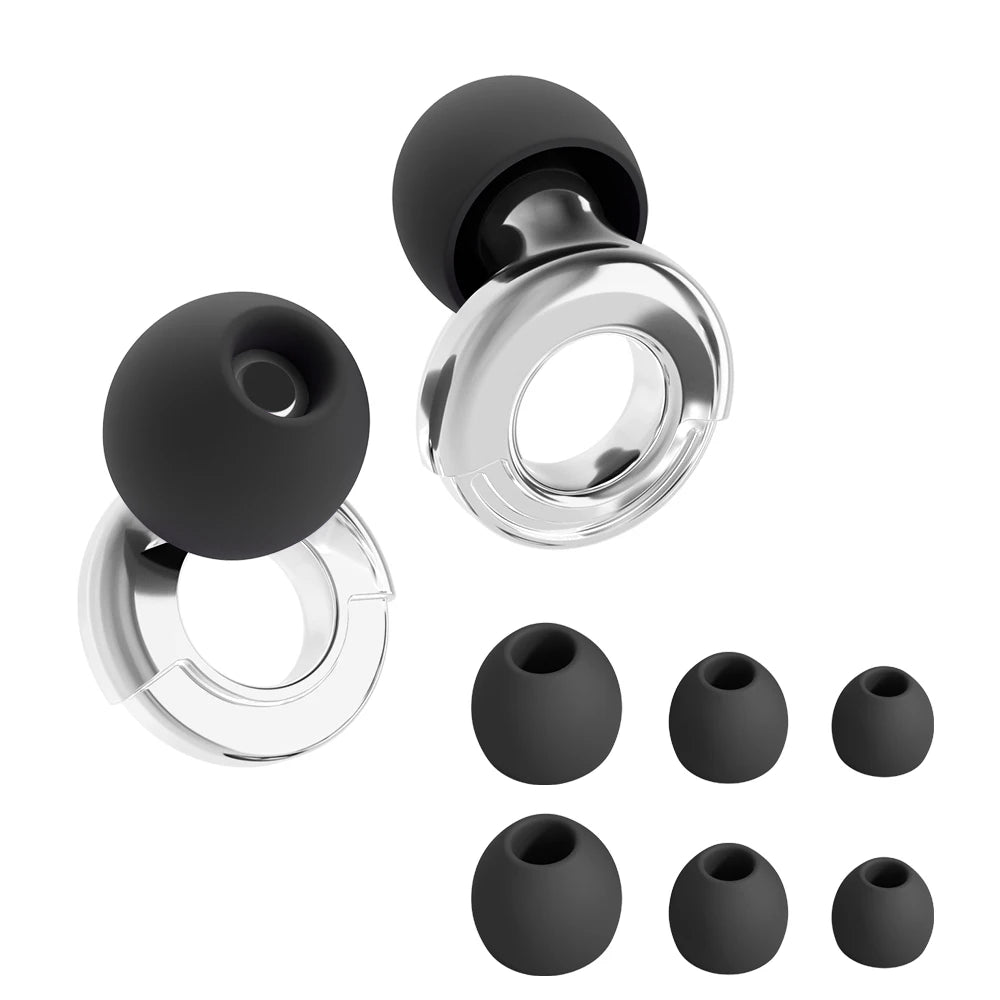 Reusable Silicone Noise-Reducing Earplugs – 4 Sizes for Sleep, Swimming and Travel