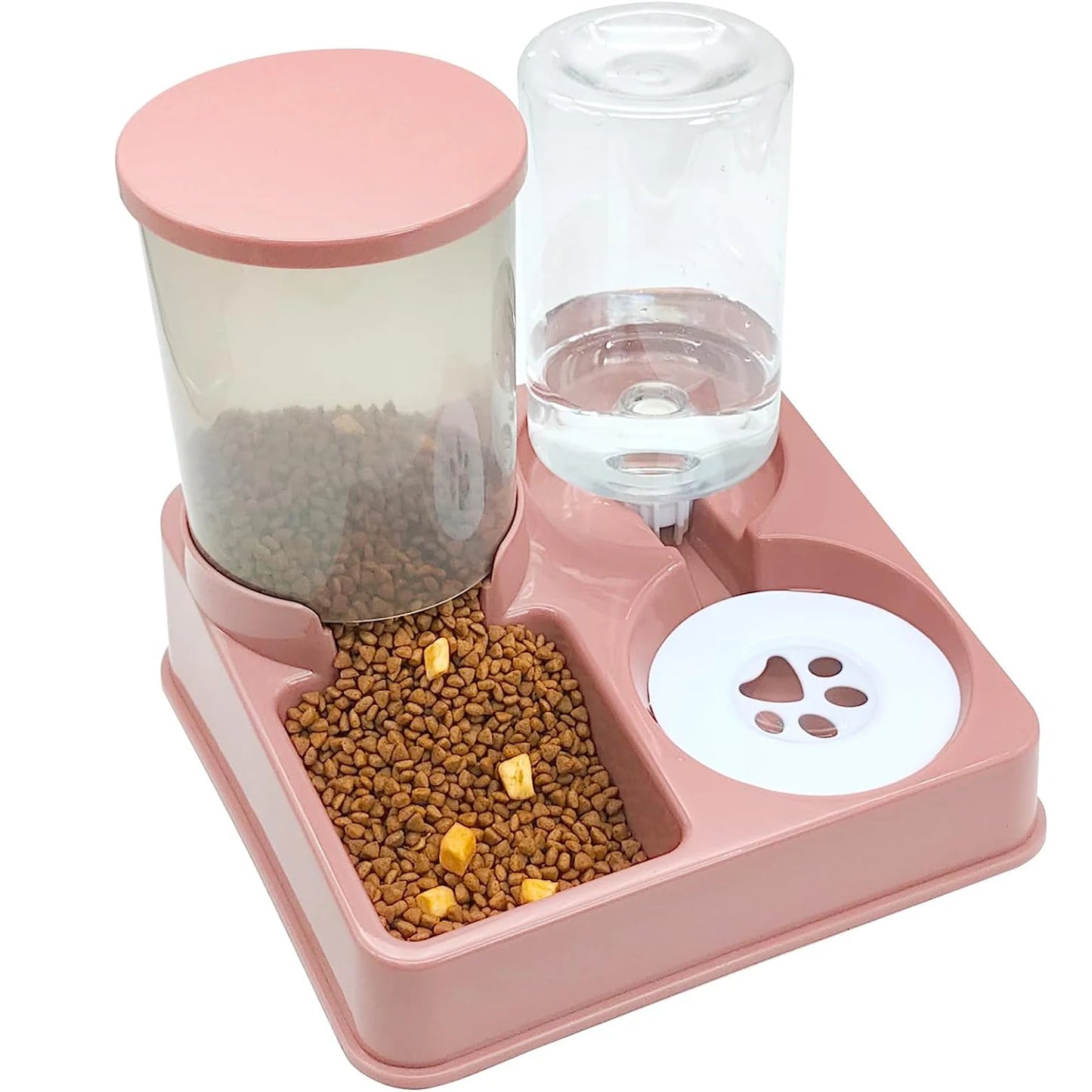 2-in-1 Automatic Cat & Dog Feeder with Water Dispenser – Tilted Gravity Pet Food & Water Bowl Set