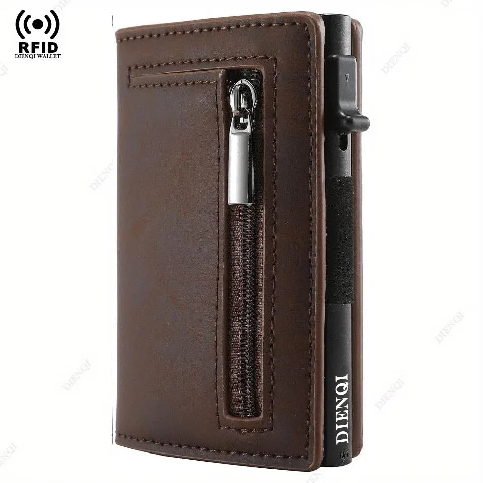 Slim RFID-Blocking Card Holder Wallet – Compact Black Wallet for Cards and Cash