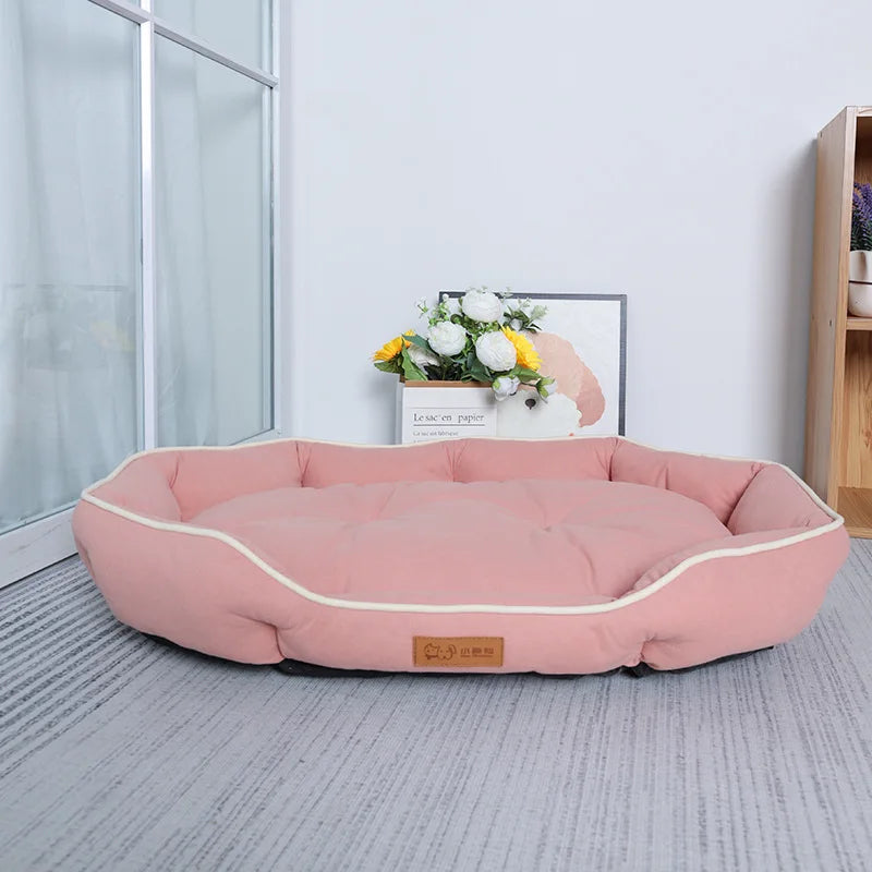 Large Corduroy Dog Sofa Bed – Warm Washable Cushion For Dogs & Cats