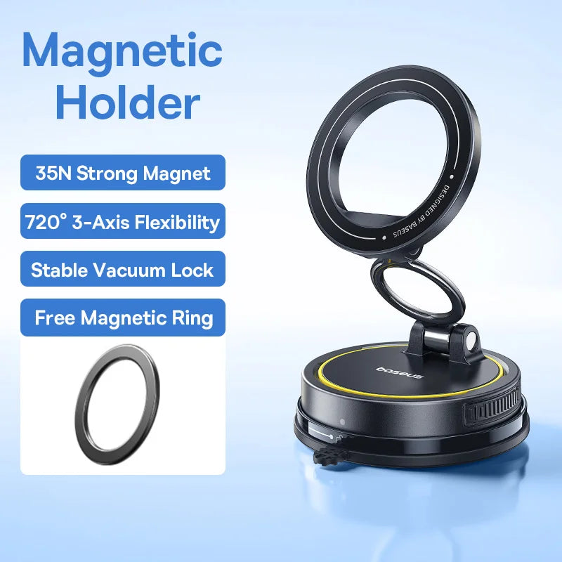Baseus PrimeTrip VC2 Flex Magnetic Car Phone Mount – Vacuum Lock 360° Adjustable Stand