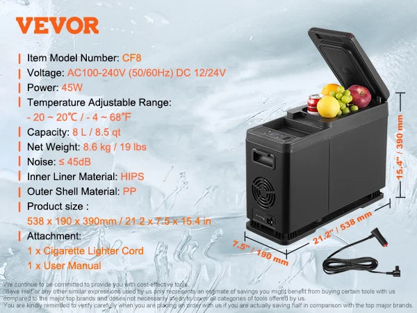 Portable Car Refrigerator Freezer – 8L–75L Single & Dual-Zone Compressor Cooler With Bluetooth
