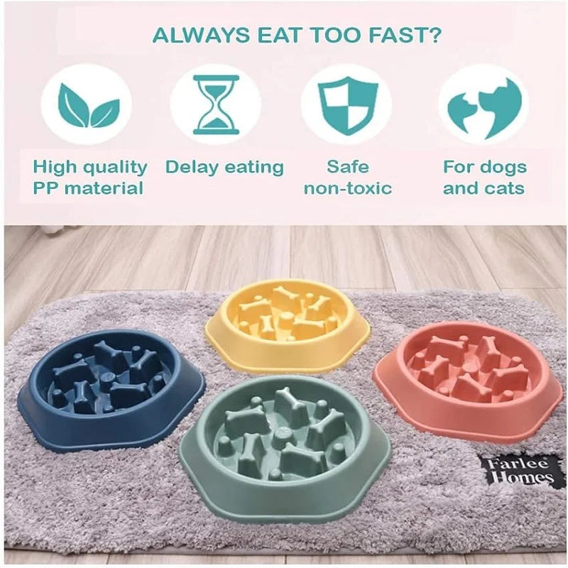 Non-Slip Slow Feeder Dog Bowl – Anti-Choking Puzzle Feeding Dish for Small, Medium & Large Dogs