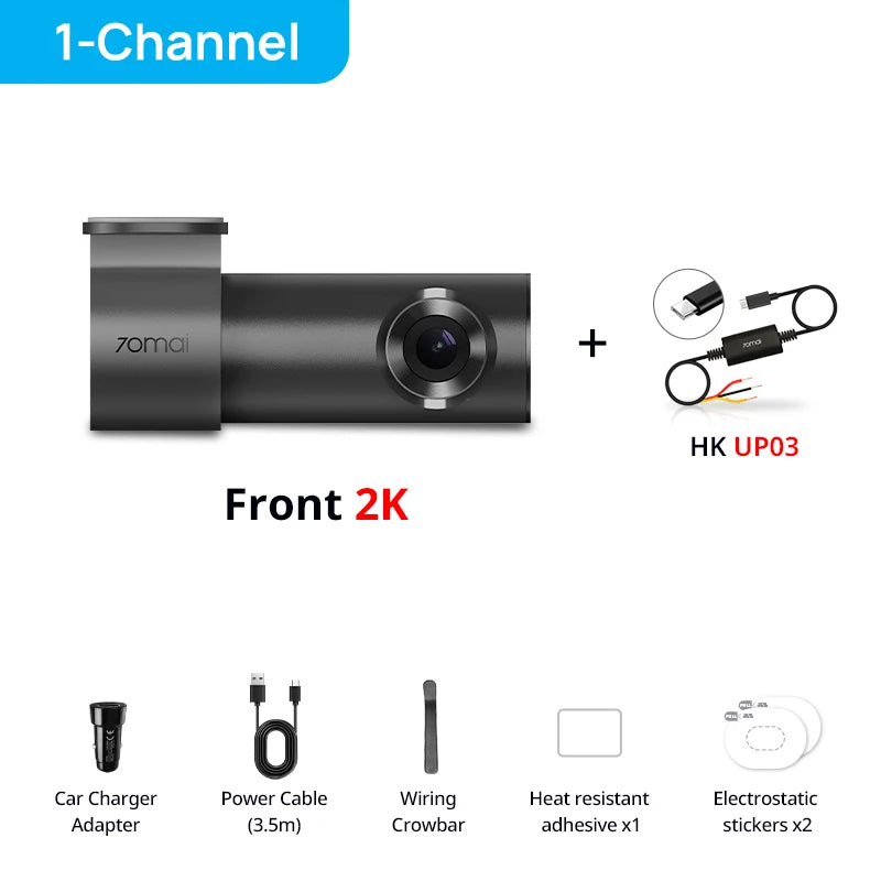 70mai M310 Plus 2K Dash Cam – Wi-Fi, Voice Control, Night Vision & Optional 24H Parking Guard