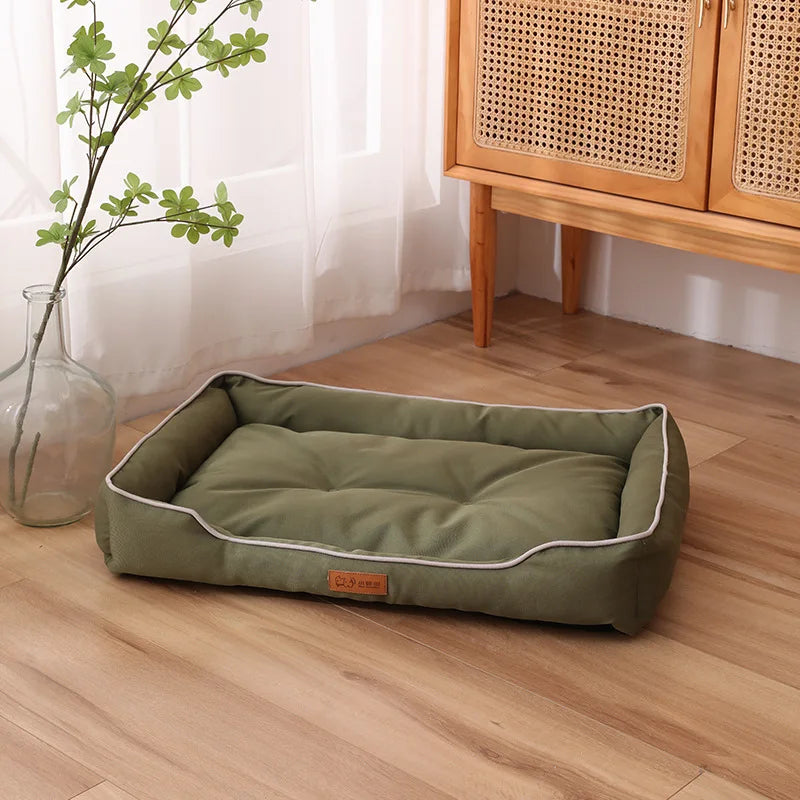 Large Corduroy Dog Sofa Bed – Warm Washable Cushion For Dogs & Cats