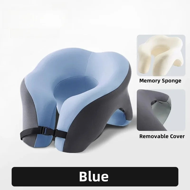 U-Shaped Memory Foam Travel Pillow – Adjustable Neck Support For Flights & Naps