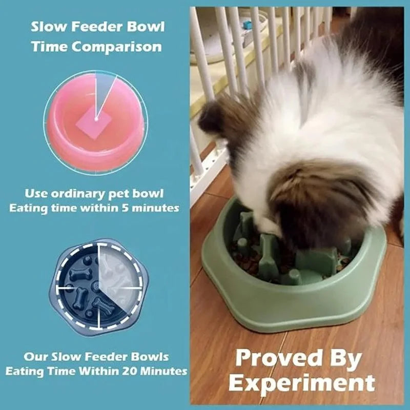 Non-Slip Slow Feeder Dog Bowl – Anti-Choking Puzzle Feeding Dish for Small, Medium & Large Dogs