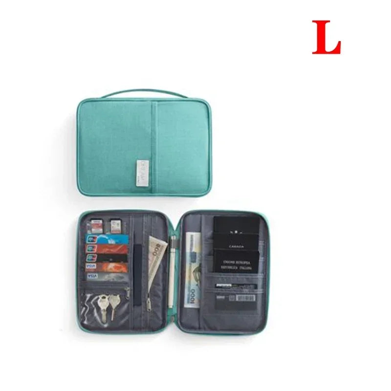 Large Waterproof Family Passport Wallet – Women’s Travel Document Organizer Bag