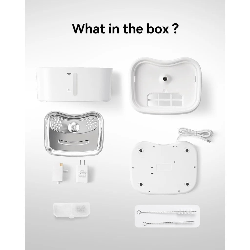 OYES Smart Cat Water Fountain with App Control – 2.5L/84oz Automatic Pet Water Dispenser with Weight Sensor & Stainless Steel Tray