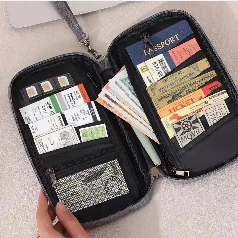 Family RFID-Blocking Passport Wallet – Travel Document Organizer & Credit Card Holder