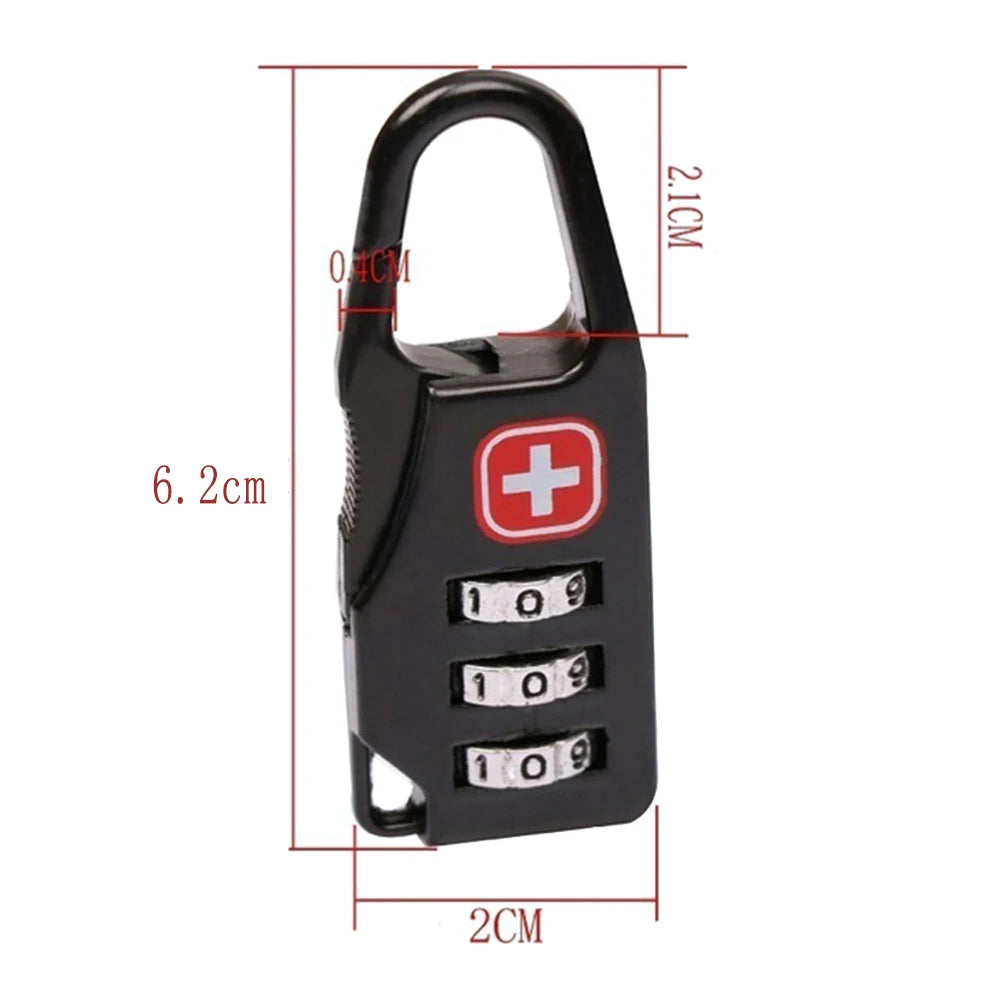 Mini 3-Digit Combination Padlock – Alloy Travel Lock for Luggage and Backpacks, 1–8 Pieces