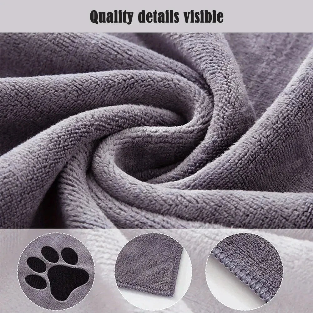 Quick-Dry Microfiber Pet Towel – Super Absorbent Dog & Cat Bath Towel (Soft, Thickened & Non-Shedding)