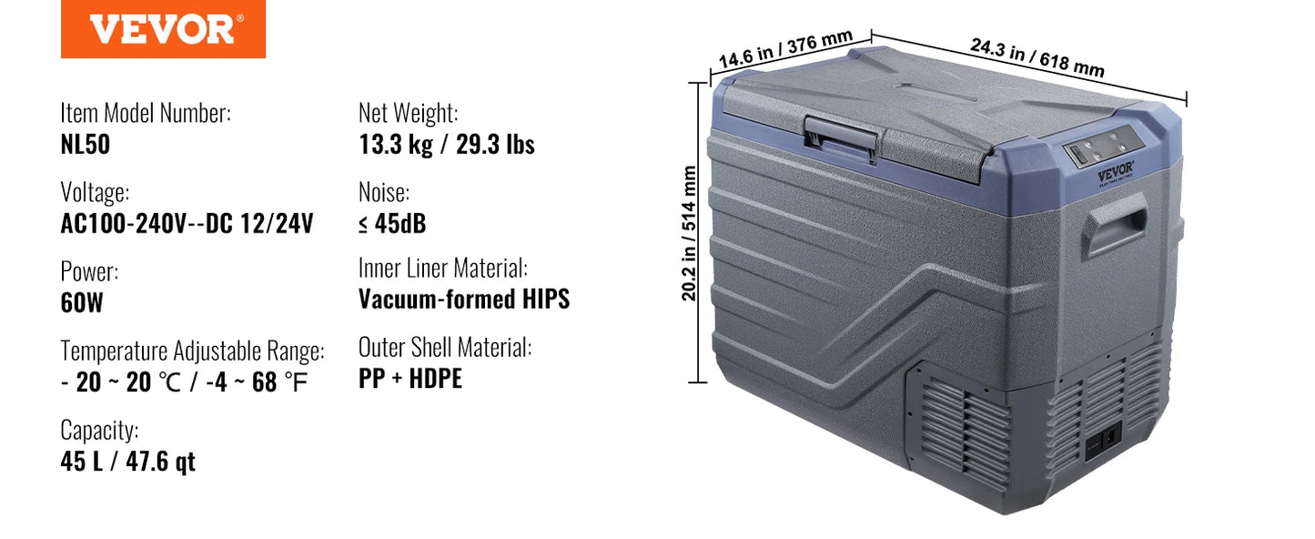 Portable Car Refrigerator Freezer – 8L–75L Single & Dual-Zone Compressor Cooler With Bluetooth