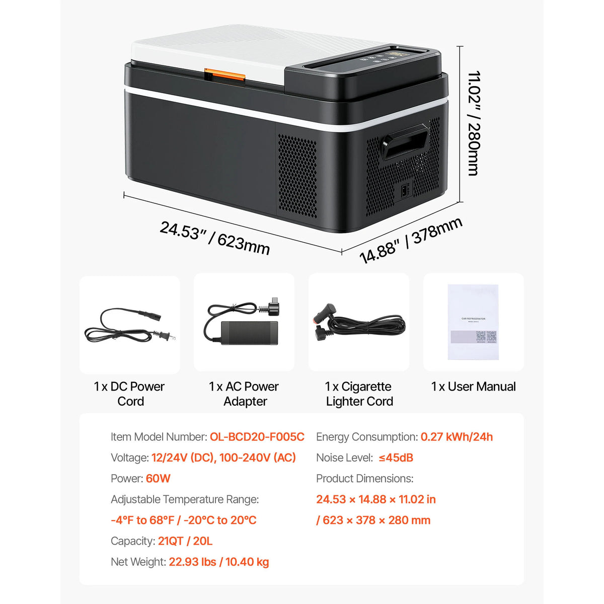 SucceBuy 20L–55L Portable Car Refrigerator Freezer – 12/24V Compressor Cooler With App Control