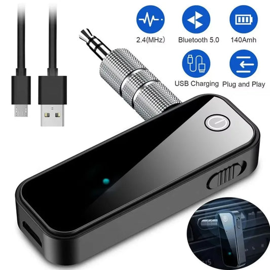 VIKEFON C28 Bluetooth 5.0 Transmitter & Receiver – 2-in-1 3.5mm AUX Audio Adapter