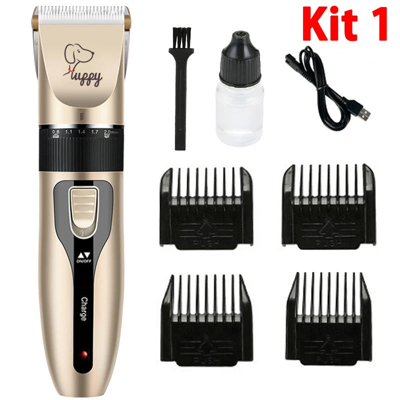 Baisibei Rechargeable Pet Clipper Grooming Kit – Professional Low Noise Dog & Cat Hair Trimmer (Cordless)